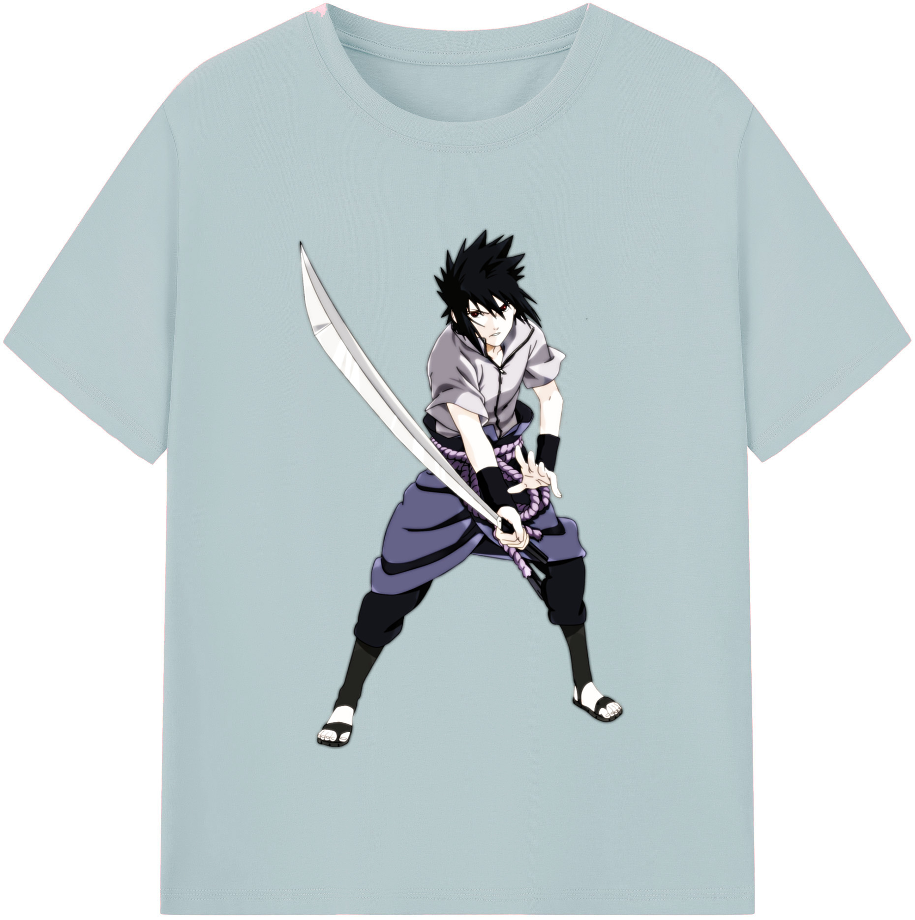 （画像用） NARUTO -ナルト- うちは サスケ Uchiha Sasuke 綿100％半袖Tシャツ（フロントプリント）